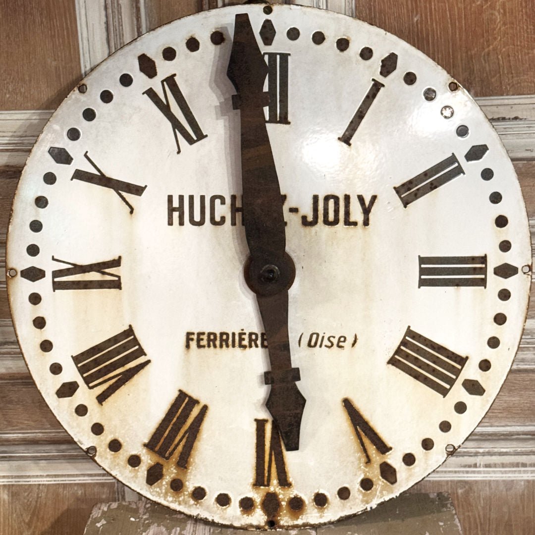 Antique European Antique Enamelled Clock Face | Belgium - Suzie Anderson Home