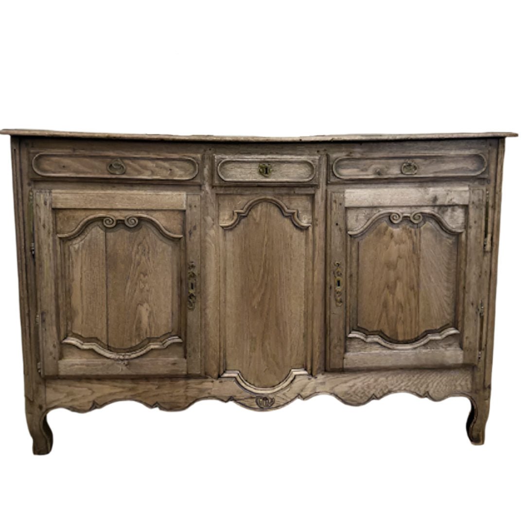 Antique Louis XV Rustic French Oak Countryside Buffet C1890 | W157 x D57 x H104cm - Suzie Anderson Home