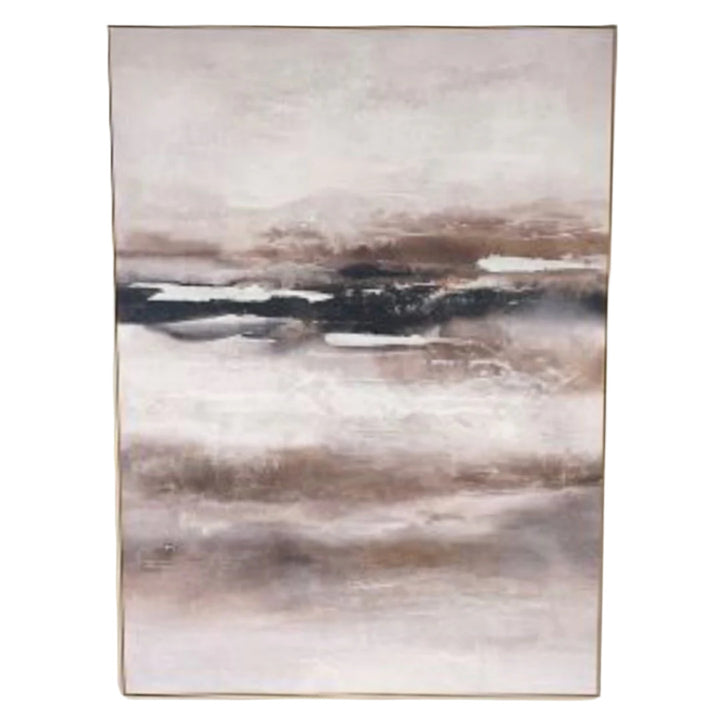 Alo Alo Abstract Wall Painting Beiges | Oak Framed | 90 x 120cm