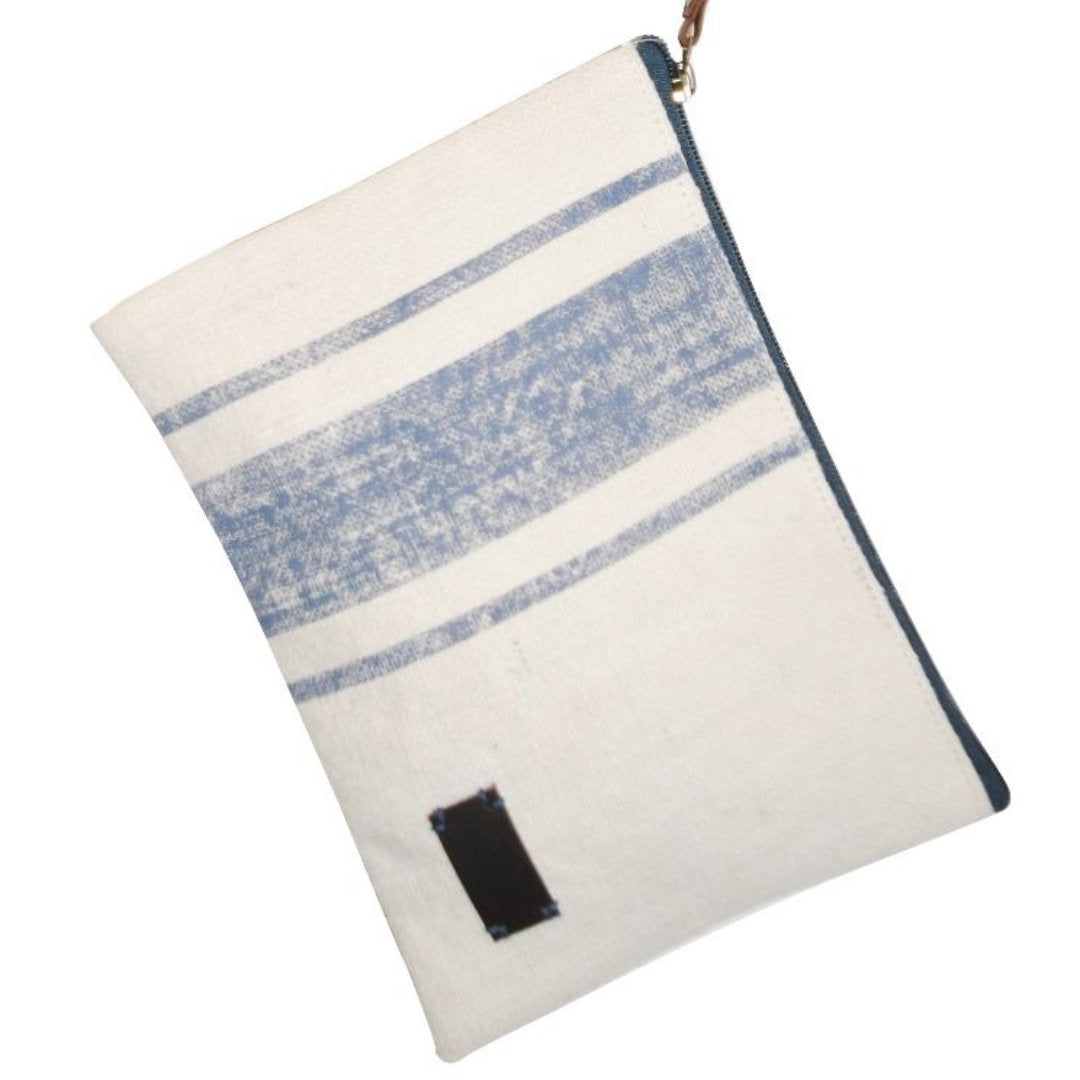 Blue/White Linen Cosmetic Bag