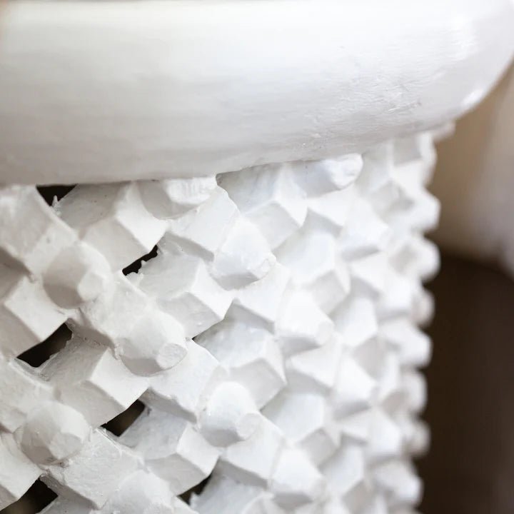 Bamileke Table | White | approx W40cm - Suzie Anderson Home