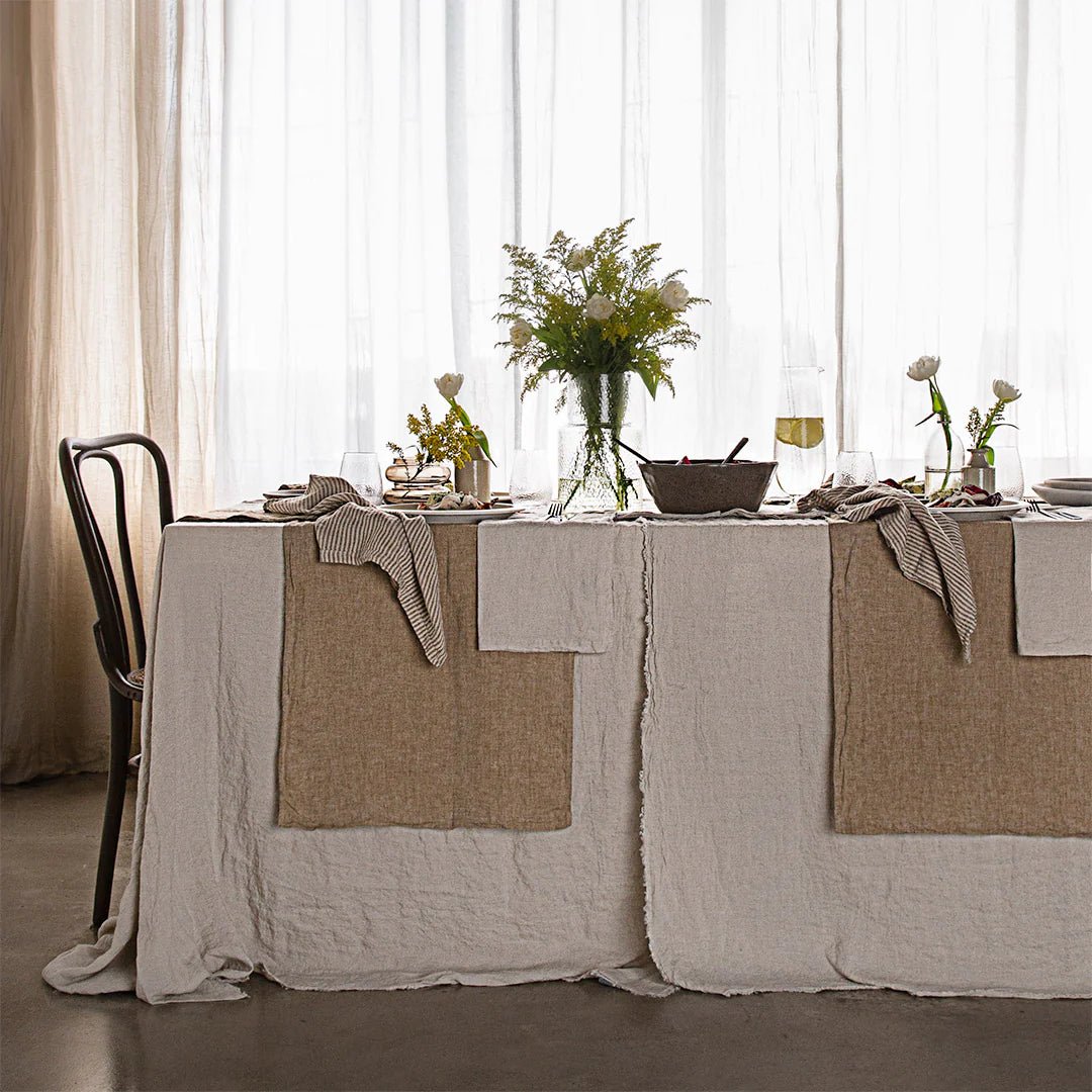 Basix Stripe Napkin | Brun/Sable - Suzie Anderson Home