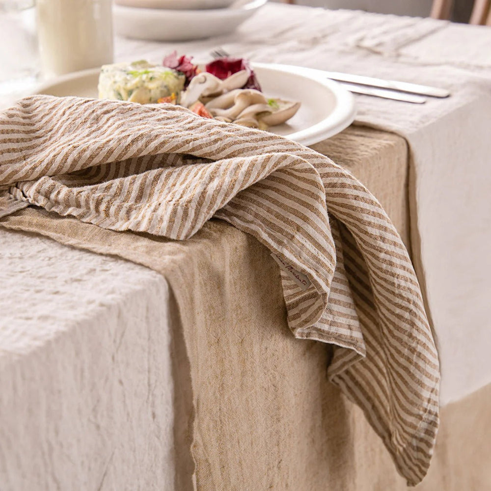 Basix Stripe Napkin | Brun/Sable - Suzie Anderson Home