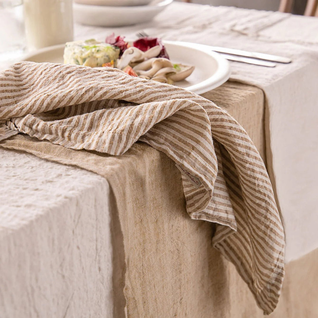 Basix Stripe Napkin | Brun/Sable - Suzie Anderson Home
