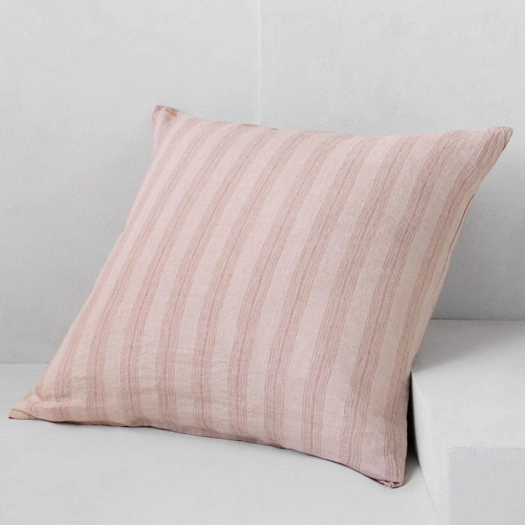 Basix Stripes Euro Pillowcase | Rosa/Floss - Suzie Anderson Home