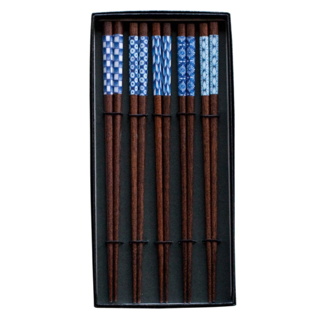 Aizome 5 Piece Japanese Chopstick Set