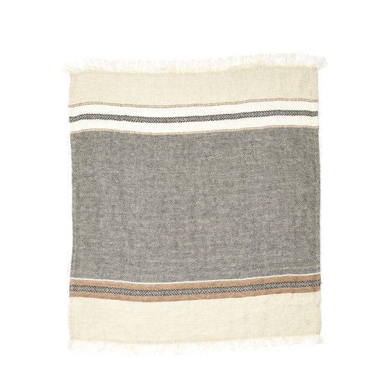 Belgian Fouta Libeco Linen Towel | Beeswax Stripe | 110 x 180cm - Suzie Anderson Home