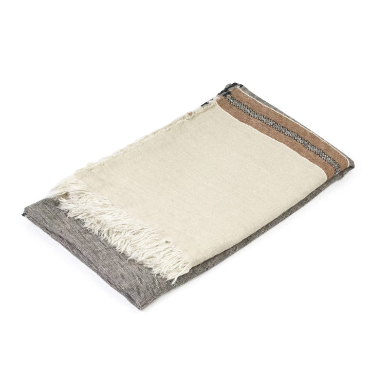 Belgian Fouta Libeco Linen Towel | Beeswax Stripe | 110 x 180cm - Suzie Anderson Home