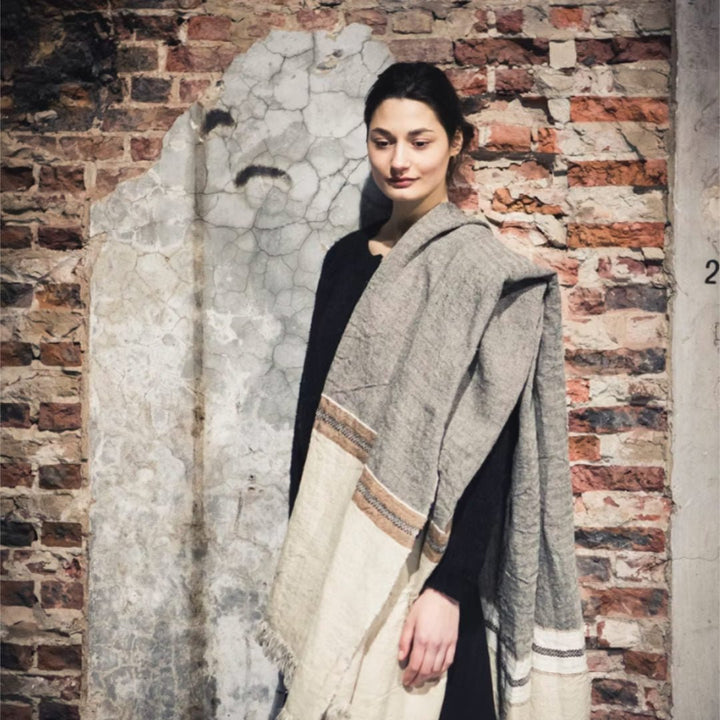 Belgian Fouta Libeco Linen Towel | Beeswax Stripe | 110 x 180cm - Suzie Anderson Home