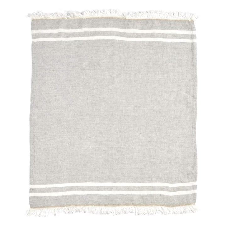 Belgian Fouta Libeco Linen Towel | Grey Stripe | 110 x 180cm | Belgian Linen - Suzie Anderson Home