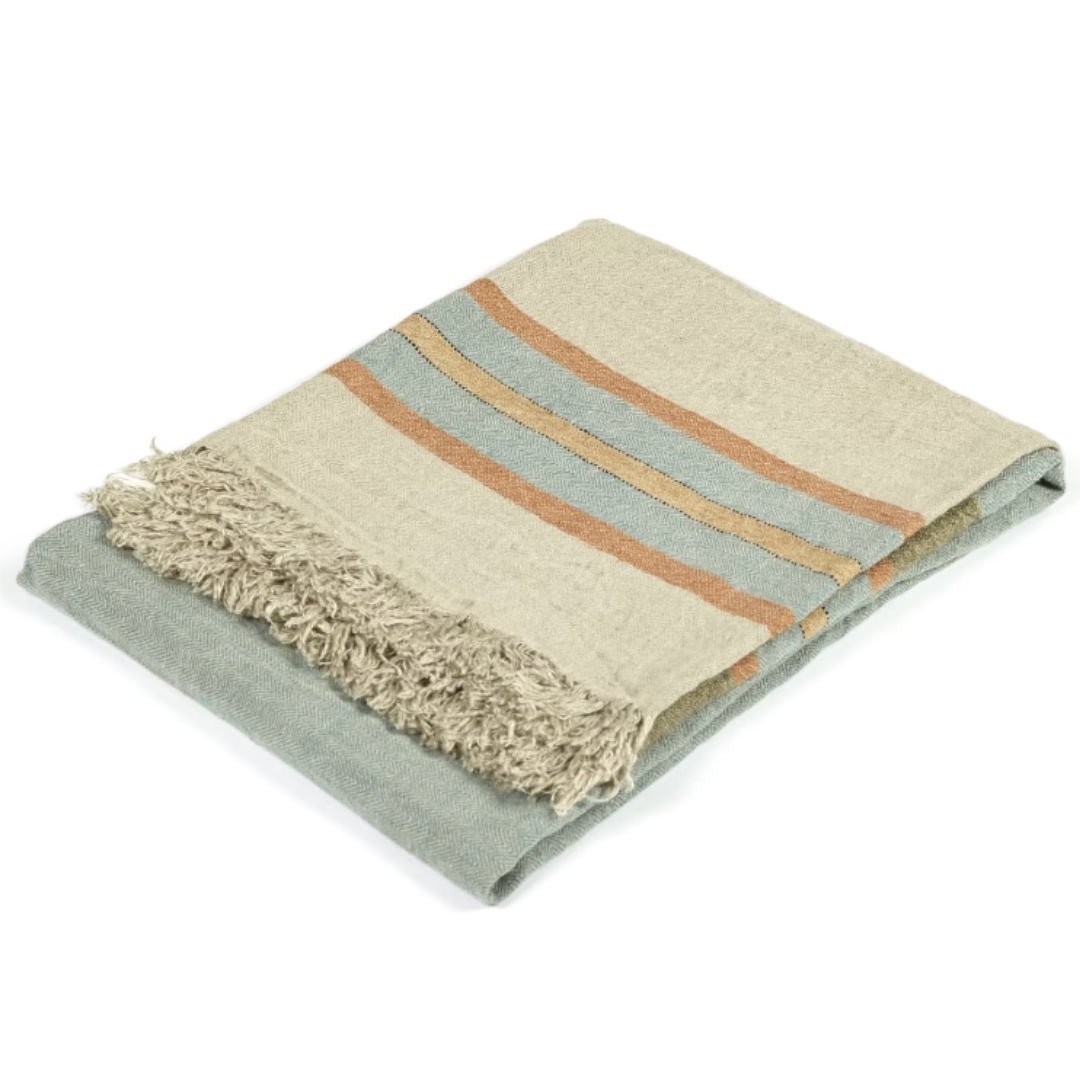 Belgian Fouta Libeco Linen Towel | Multi Stripe | 110 x 180cm | Belgian Linen - Suzie Anderson Home