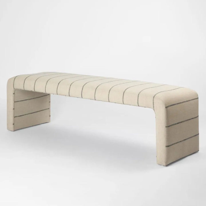 Burleigh Bench | Navy Stripe Poly Blend | W145 x D49 x H49cm