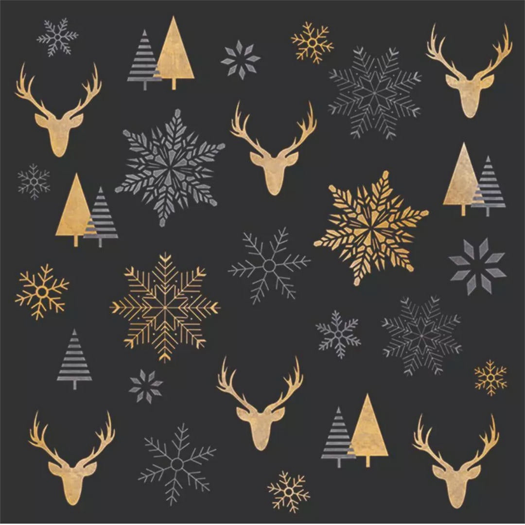 Luncheon Napkin Pk of 20 | Winter Silhouettes Black