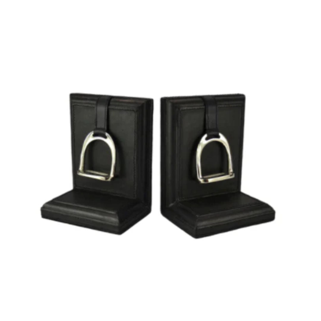 Bookends Leather with Stirrups | Black | Small