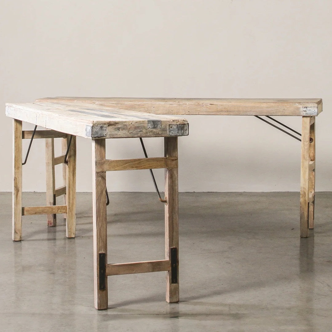 Rajasthan Console Table | Collapsible Legs | Bleached | W179 x D42 x H79cm
