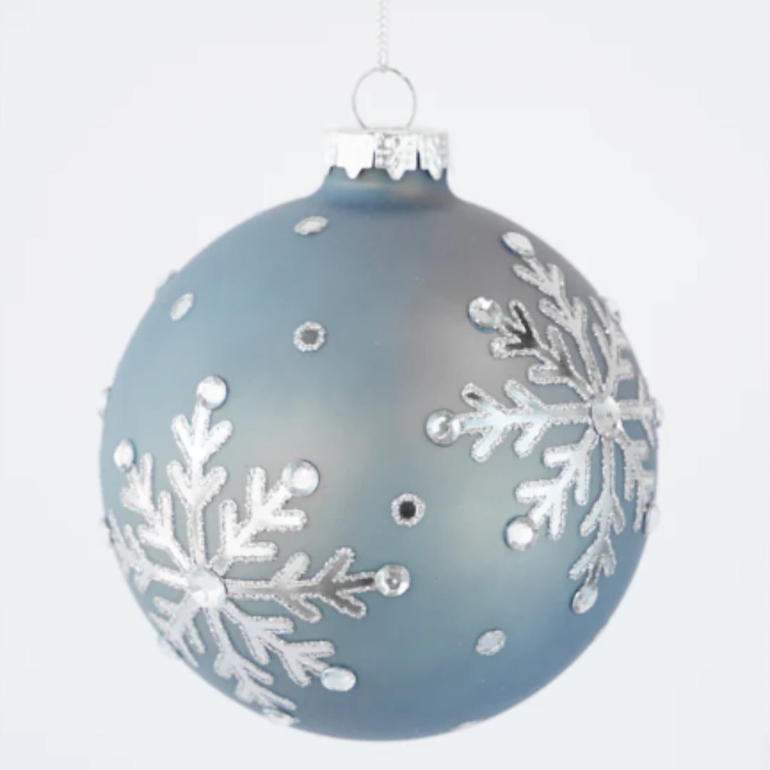 Snowflake Glass ball Hanging Decoration | Blue
