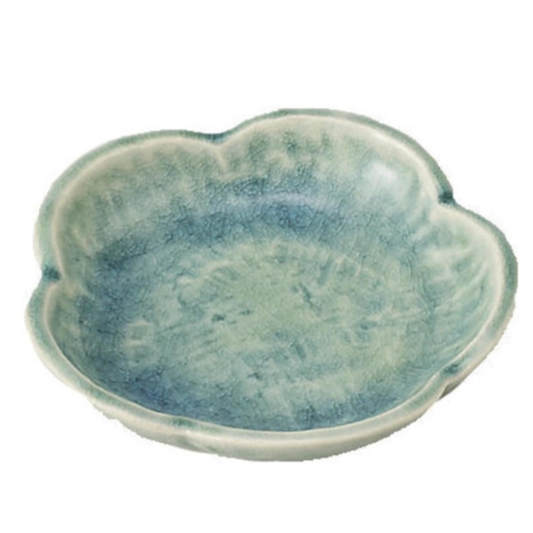 Japanese Plum Petal Ceramic Dish | Blue