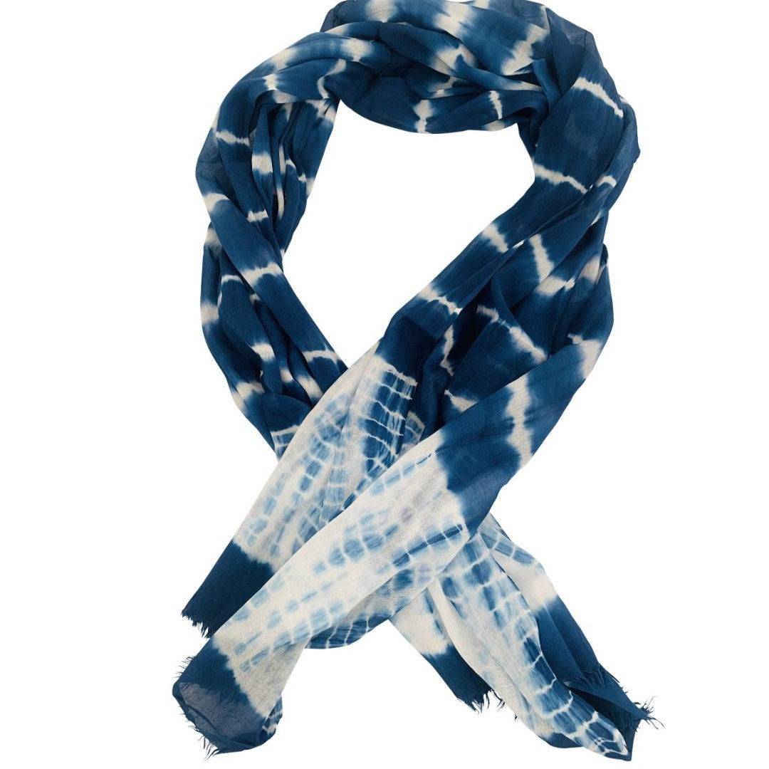Blue/White Striped Tye Scarf | 7218