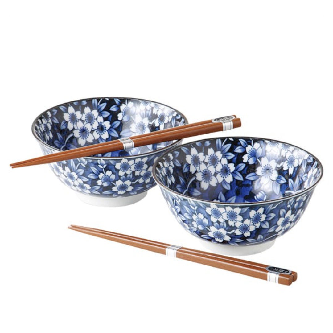 Damizakura Pair of Bowls with Chopsticks
