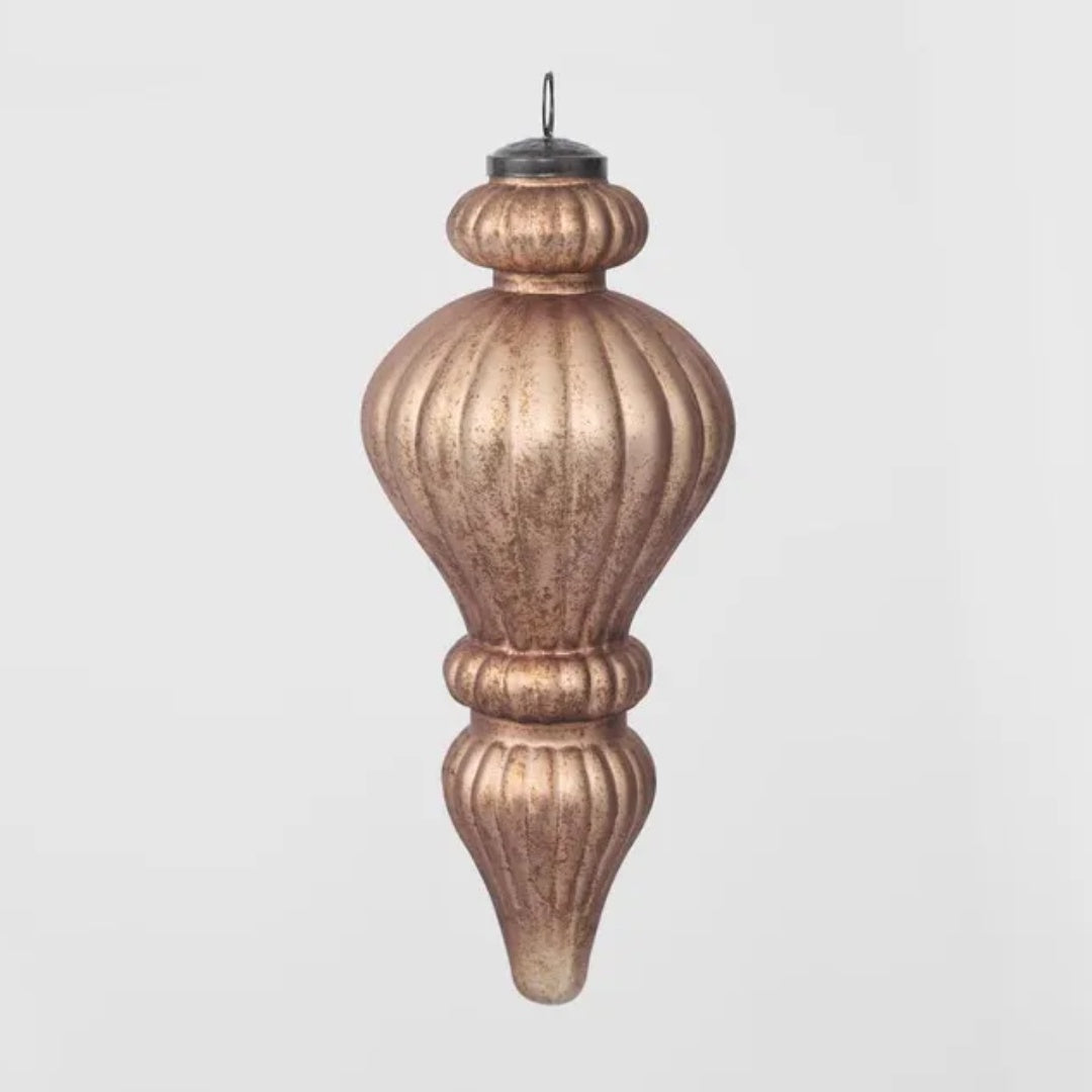 Antique Brass Glass Hanging Finial Small | 25cm