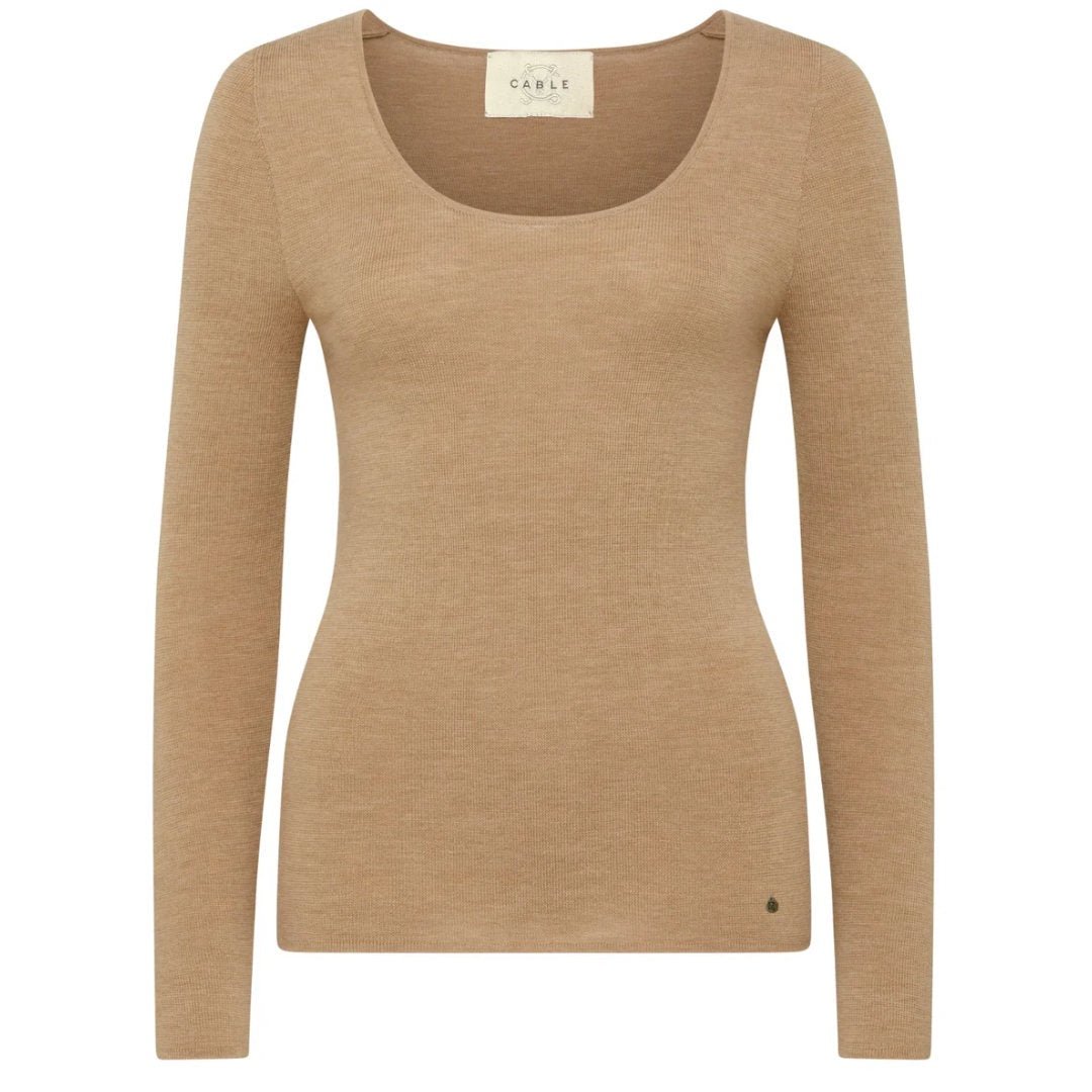 Cable | Superfine Merino Scoop | Camel - Suzie Anderson Home