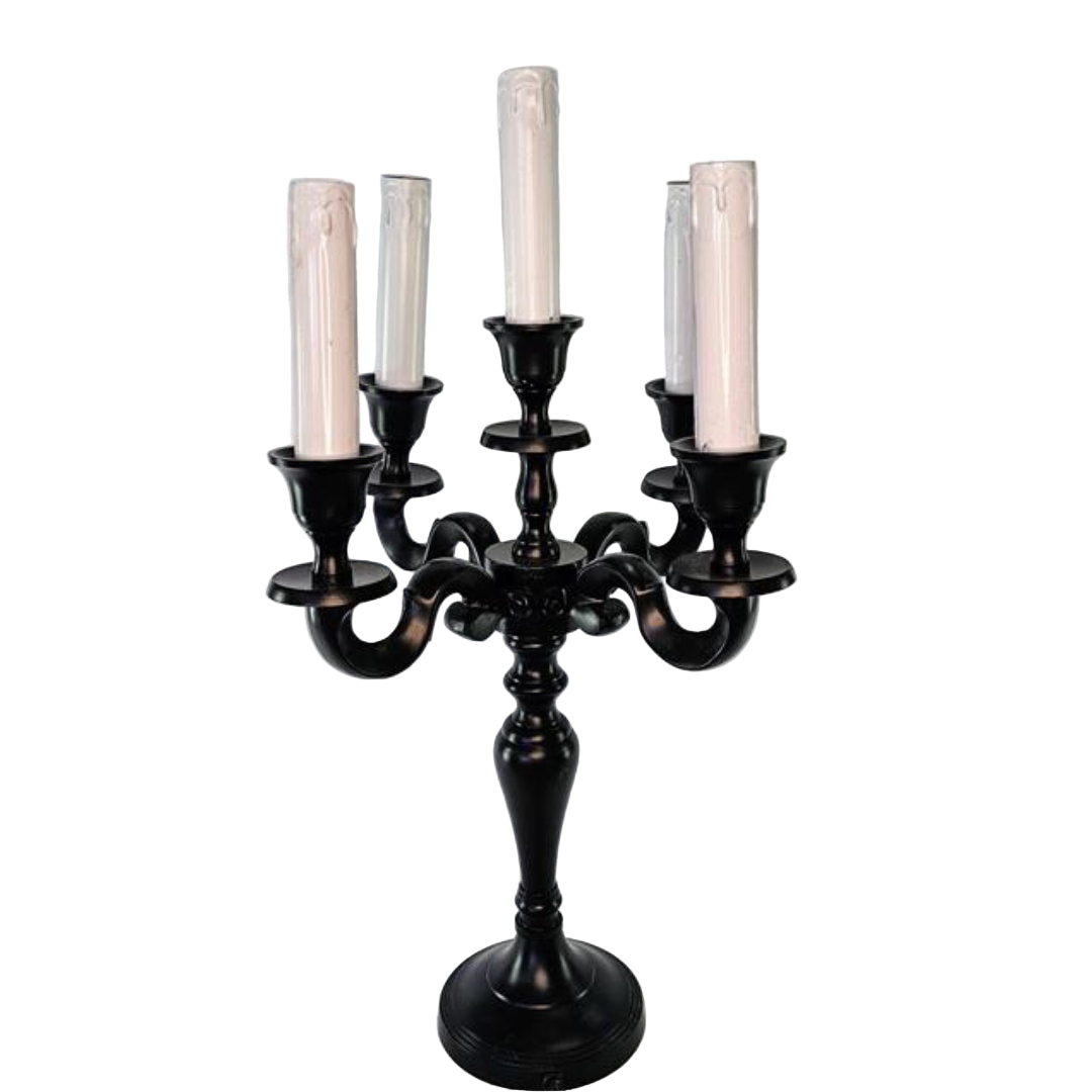 Five Light Black Candle Lamp