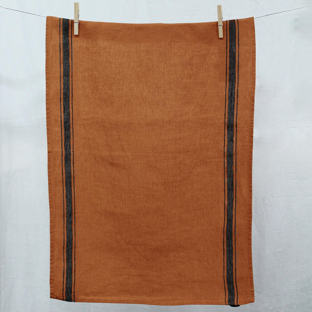 Olbia Linen Tea Towel | Caramel
