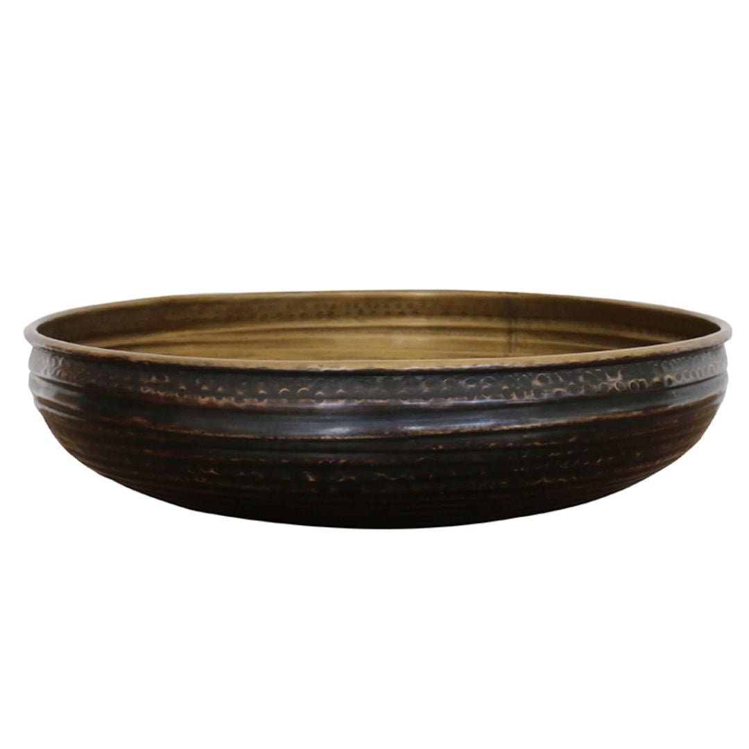 Chelsea Brass Ornate Ridged Bowl | Dark Copper - Suzie Anderson Home