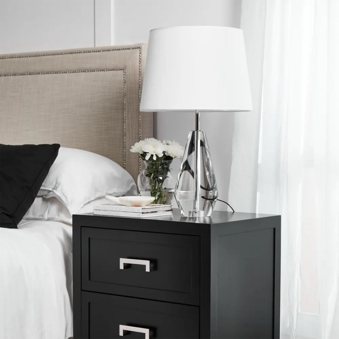 Chizelle Crystal Table Lamp with White Shade | Overall H68 x W42cm - Suzie Anderson Home