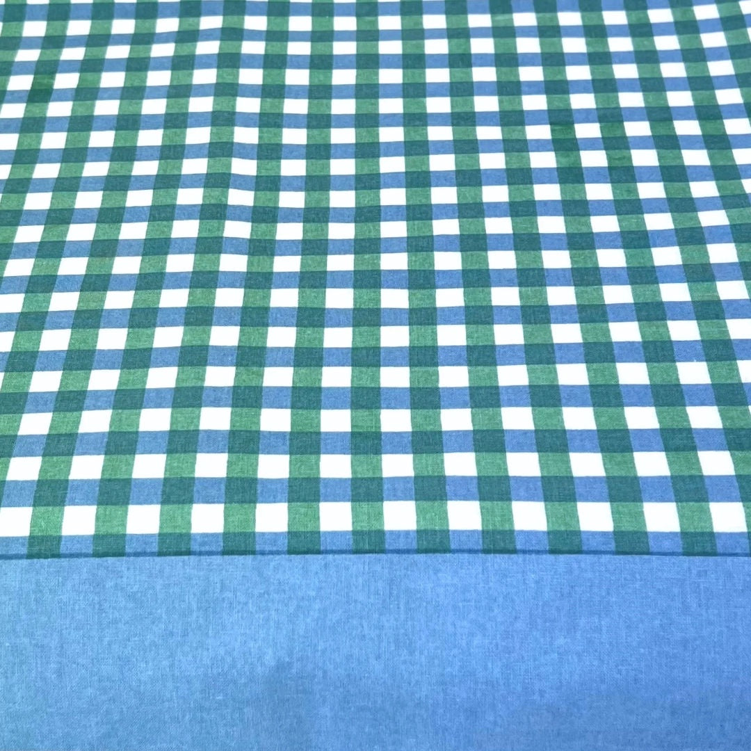 Loire Denim Sage Gingham Tablecloth