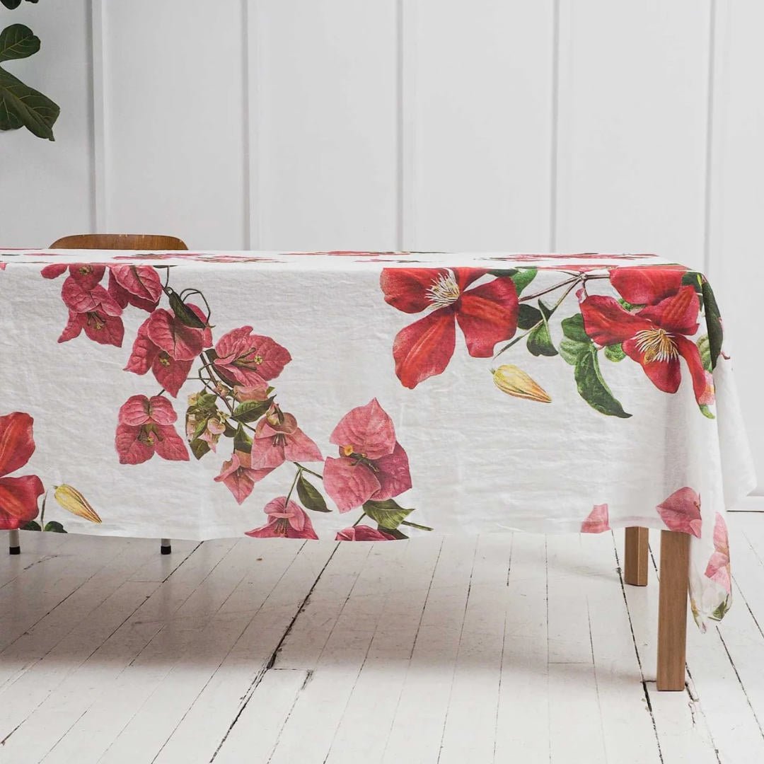 Climbing Flowers | Linen Tablecloth | 170 x 250cm - Suzie Anderson Home