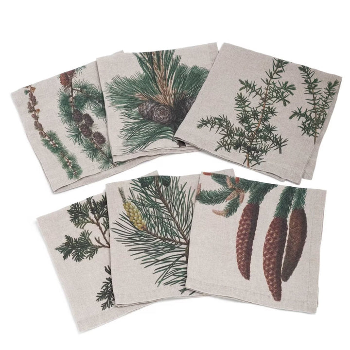 Conifer Trees | Linen Napkin | SET OF 6