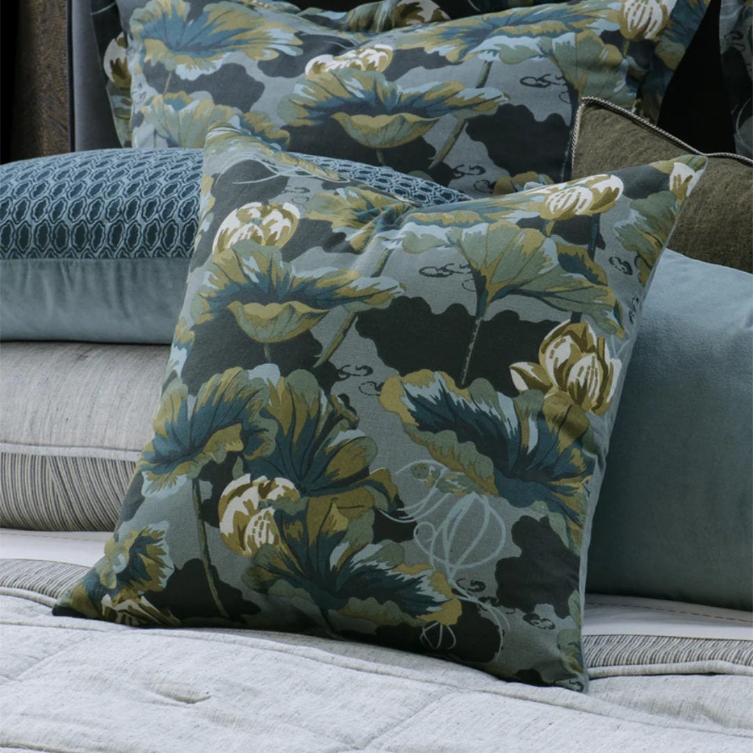 Waterlily Cushion with Insert | 50x50cm | Ocean *NA