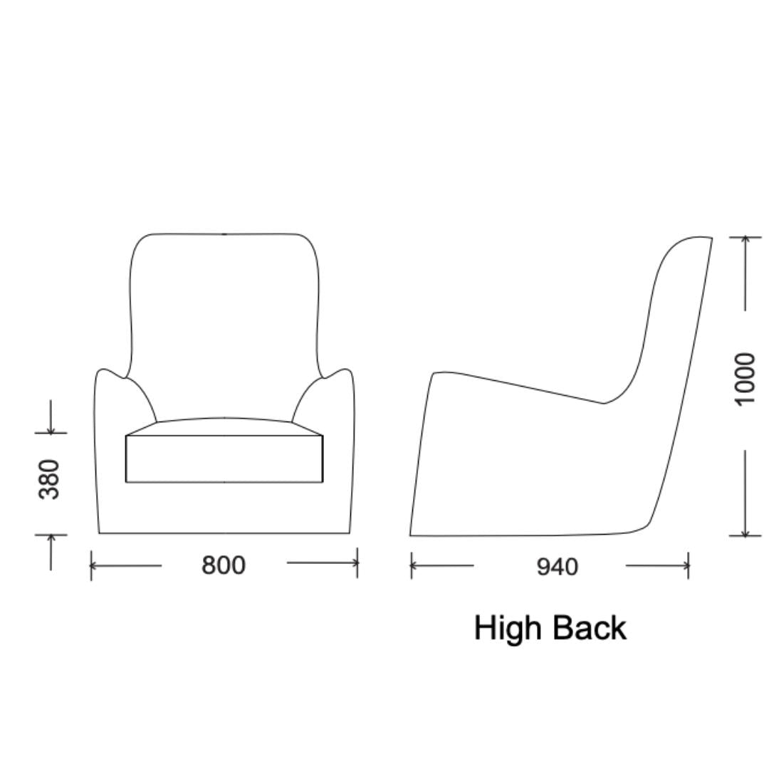 SAH Custom Made Coco Highback Swivel Chair | As seen in Warwick Octavius Evergreen | Also comes in a low back version in a fabric of your choice