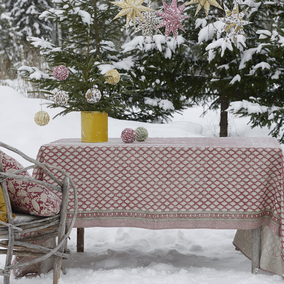 Cypress | Red | Linen Tablecloth
