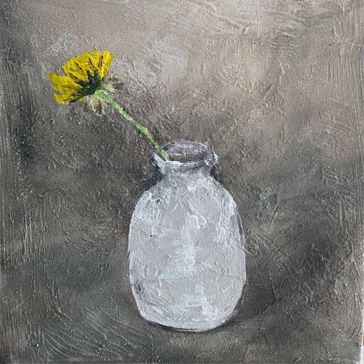 Dandelion | Mixed Paint Medium on Canvas | 25 x 25cm | Laura Hayes