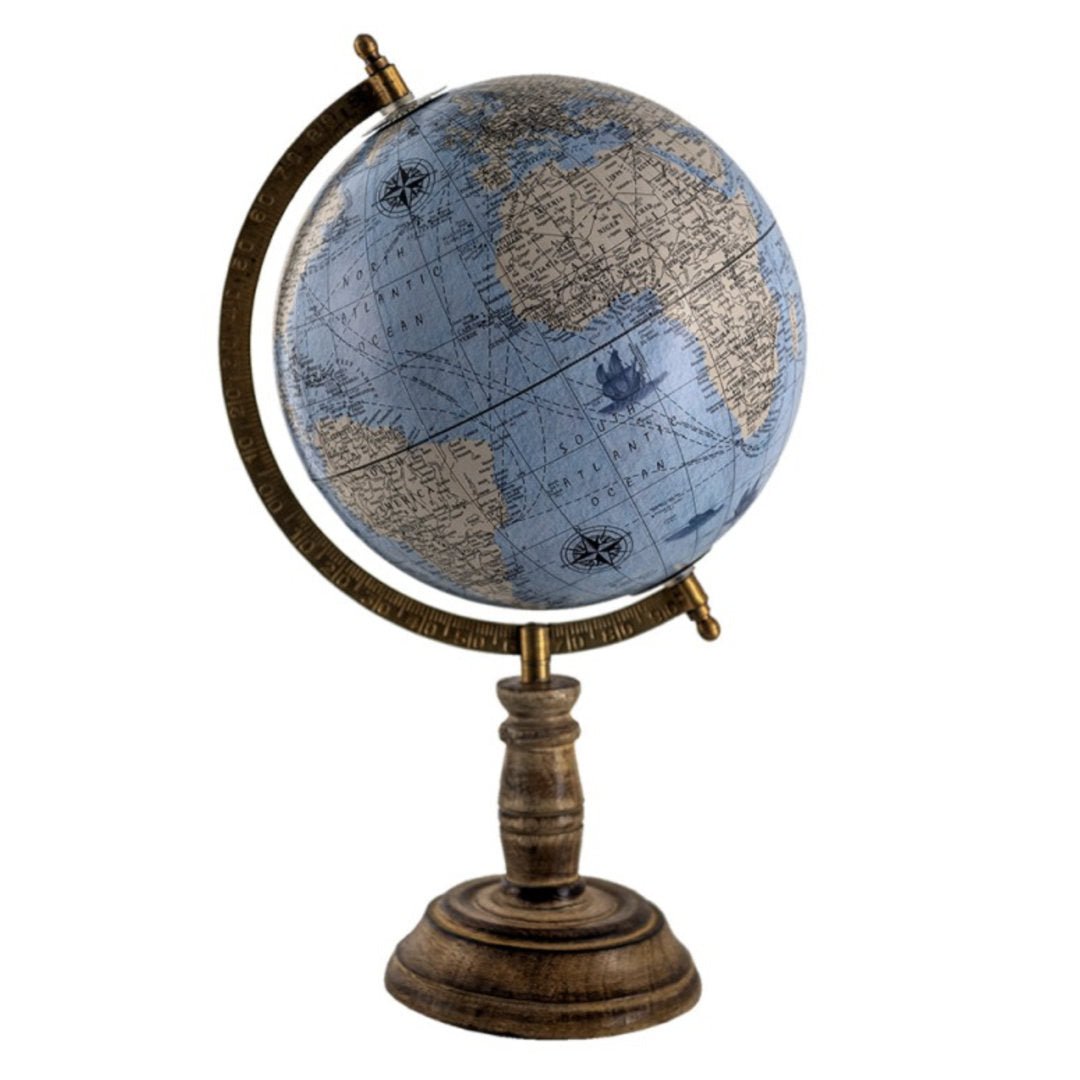 Decorative Globe | Blue/Grey/ Beige | 22x22x37cm - Suzie Anderson Home