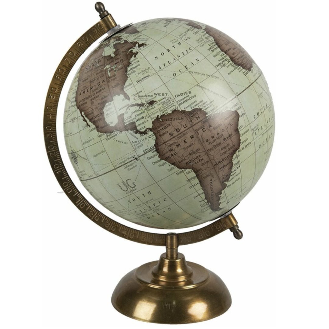 Decorative Globe | Green/Brown | 22x22x33cm - Suzie Anderson Home