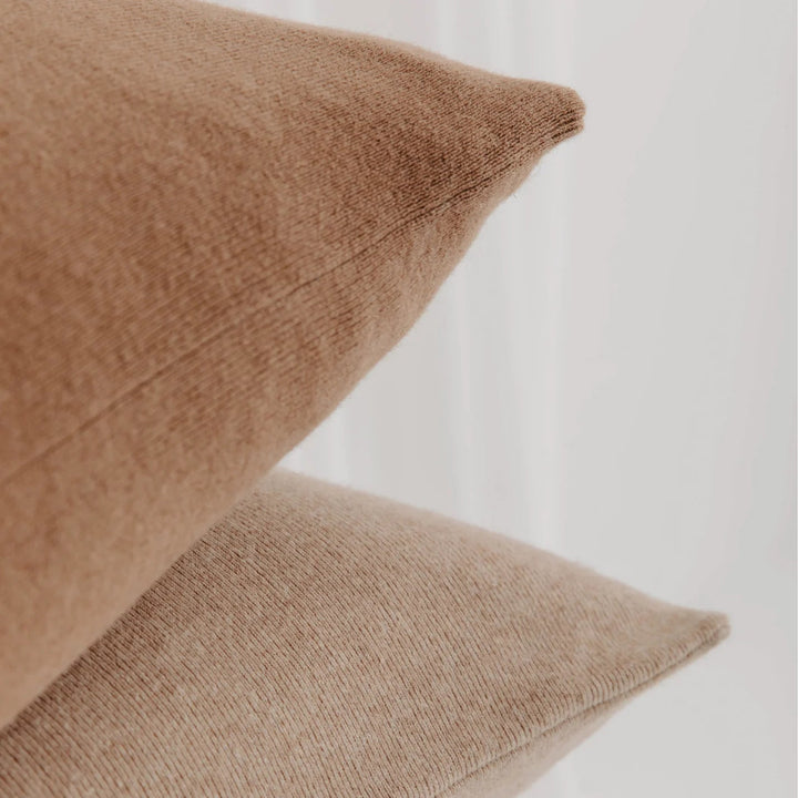 Double Hux Camel Hair Flat Weave Cushion & Insert | Camel| 55x55cm - Suzie Anderson Home