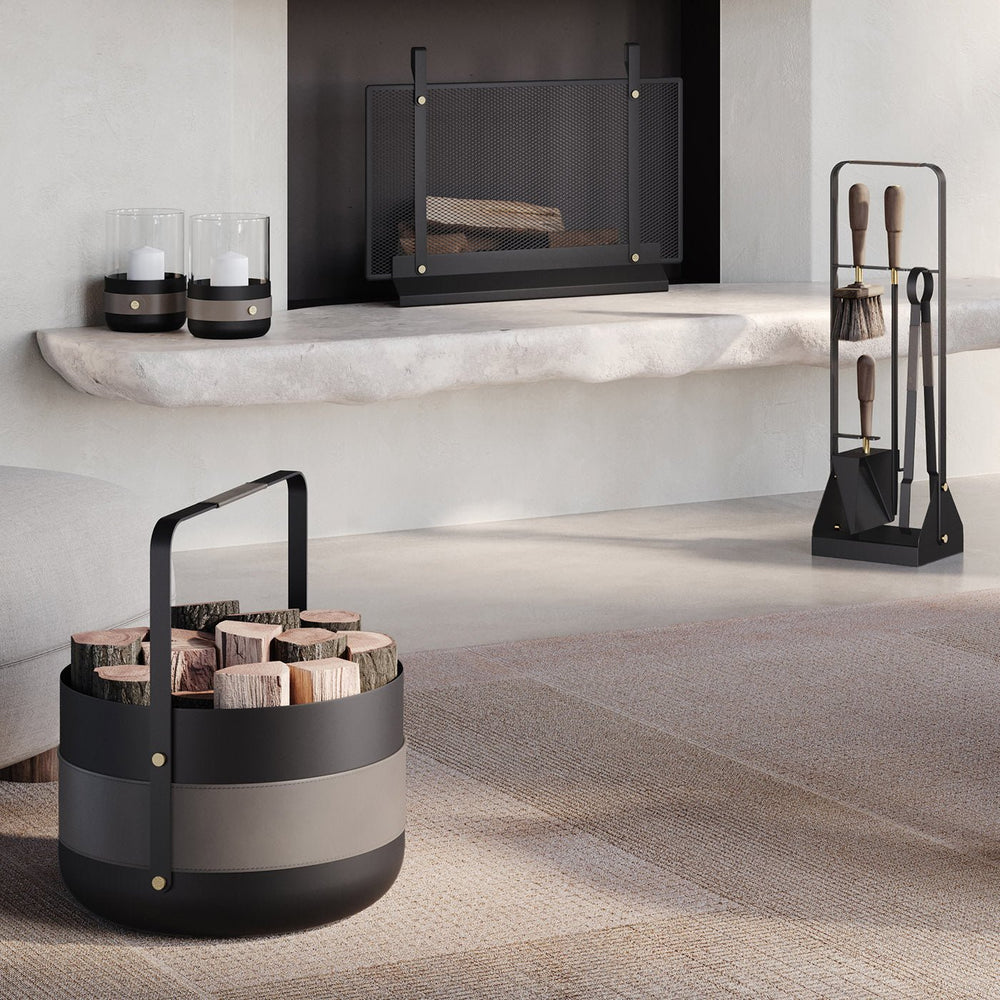 Eldvarm Emma Wood Basket | Graphite - Suzie Anderson Home