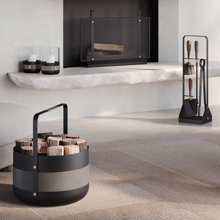 Eldvarm Emma Wood Basket | Graphite - Suzie Anderson Home