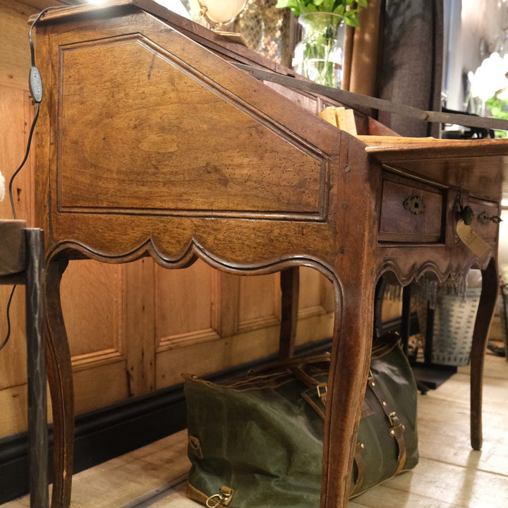 ESTATE| Antique (19th C) French Fruitwood Louis XV style Bureau Fall Front desk - Suzie Anderson Home