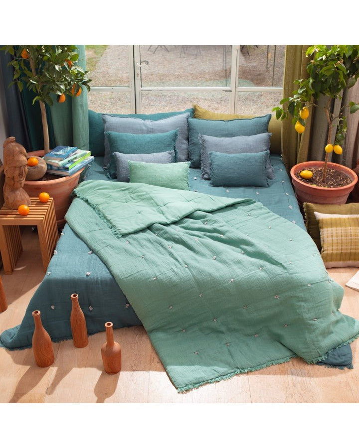 Etamine | Quilt 140x240cm | Double Linen Cotton | Celadon - Suzie Anderson Home