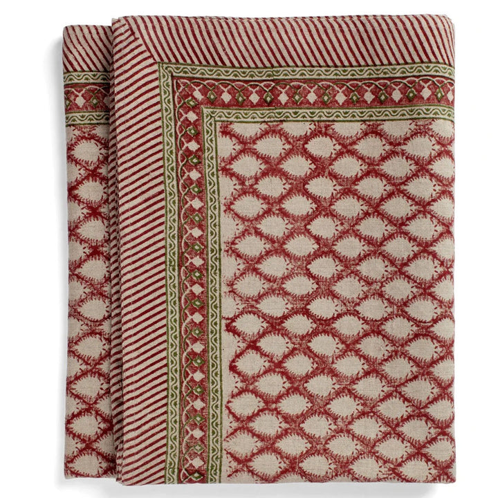 Cypress | Red | Linen Tablecloth