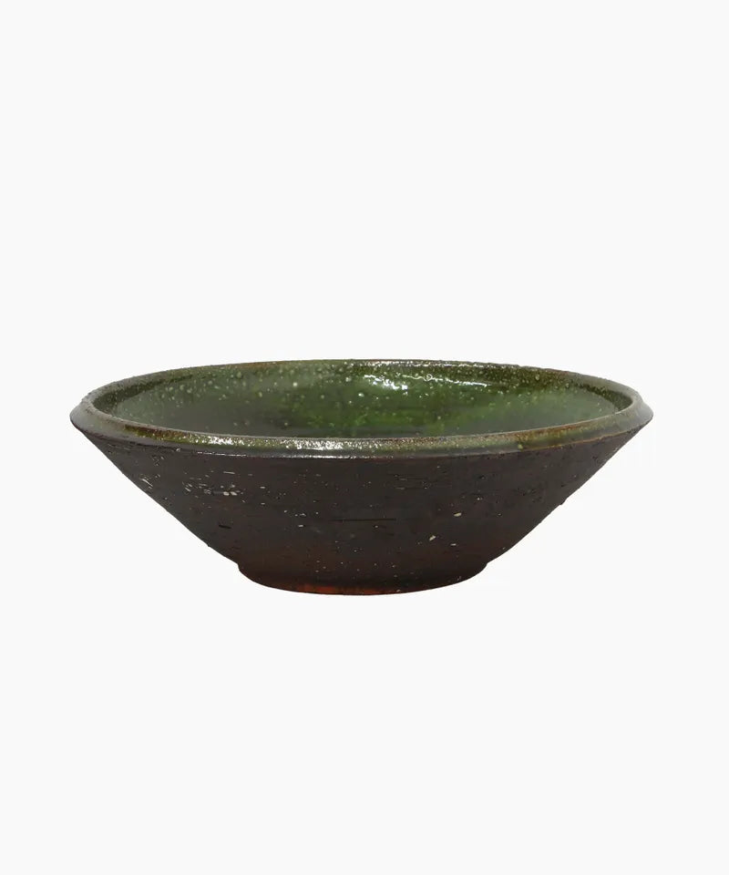 Romanesque Large Terracotta Glazed Bowl | W39cm
