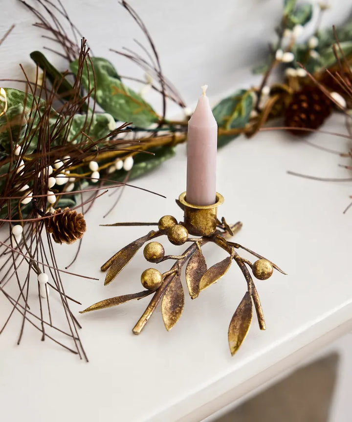 Mistletoe Iron Candleholder | Small