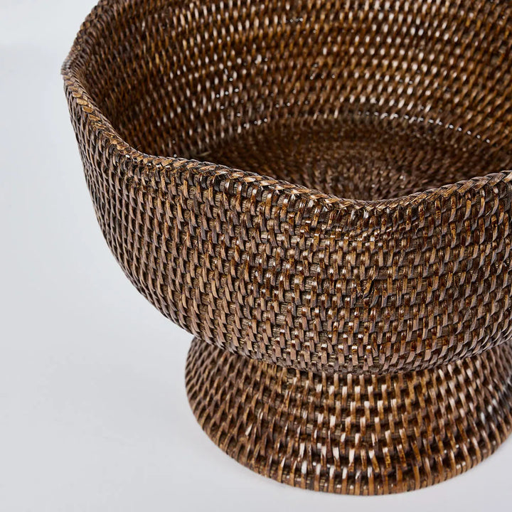 Palma Scallop Rattan Fruit Bowl | Antique brown