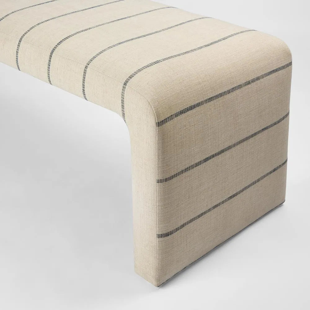 Burleigh Bench | Navy Stripe Poly Blend | W145 x D49 x H49cm