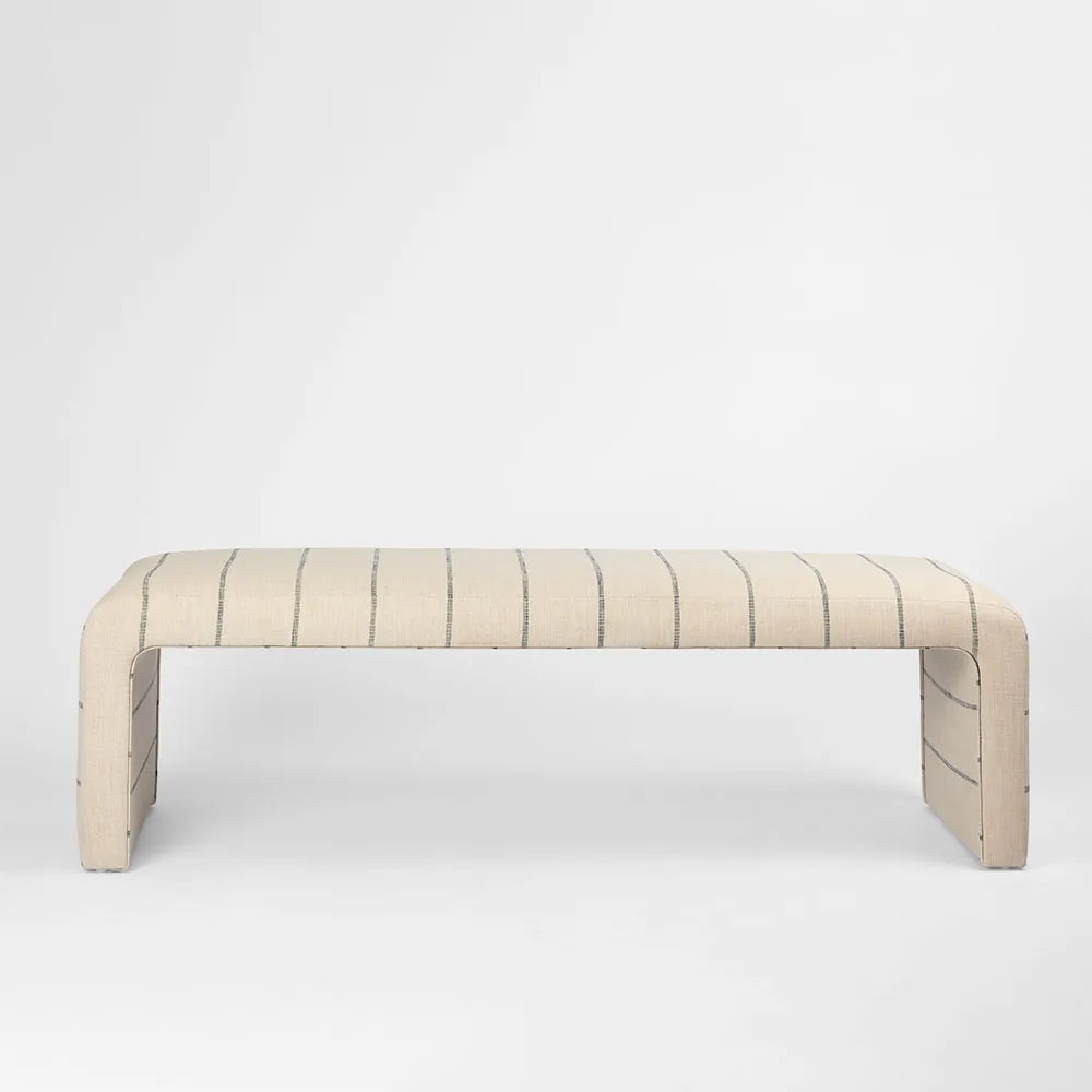 Burleigh Bench | Navy Stripe Poly Blend | W145 x D49 x H49cm