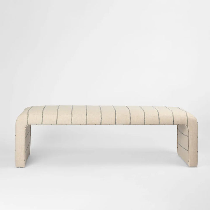 Burleigh Bench | Navy Stripe Poly Blend | W145 x D49 x H49cm